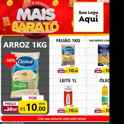 Modelo de Rede Social para Feed Facebook com o tema Mais Barato para Supermercado