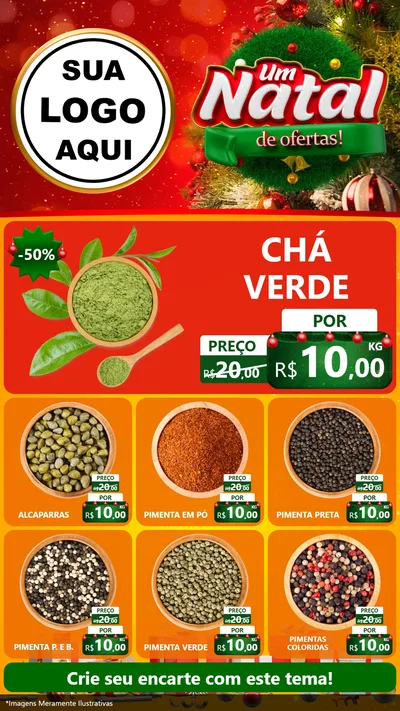 Modelo de Rede Social para Stories com o tema Um Natal de Ofertas para Produtos Naturais