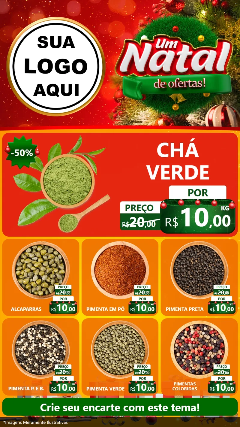 Modelo de Rede Social para Stories com o tema Um Natal de Ofertas para Produtos Naturais