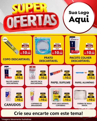 Modelo de Rede Social para Feed Instagram com o tema Super Ofertas para Embalagens