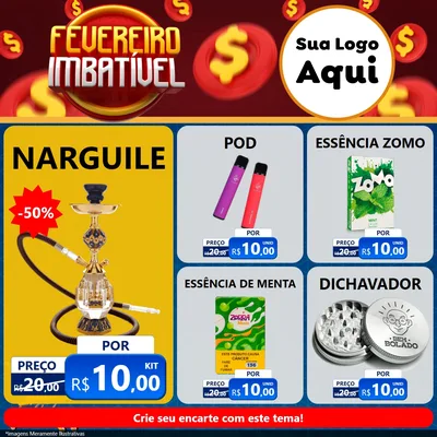 Modelo de Rede Social para Feed Facebook com o tema Fevereiro Imbatível para Tabacaria