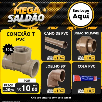 Modelo de Rede Social para Feed Facebook com o tema Mega Saldão para Tubos e conexões