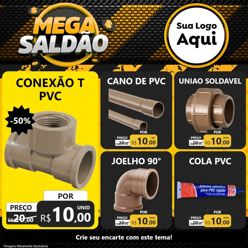 Modelo de Rede Social para Feed Facebook com o tema Mega Saldão para Tubos e conexões