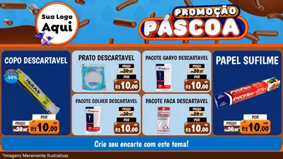 Modelo de TV para TV Horizontal com o tema Promoção Páscoa para Embalagens