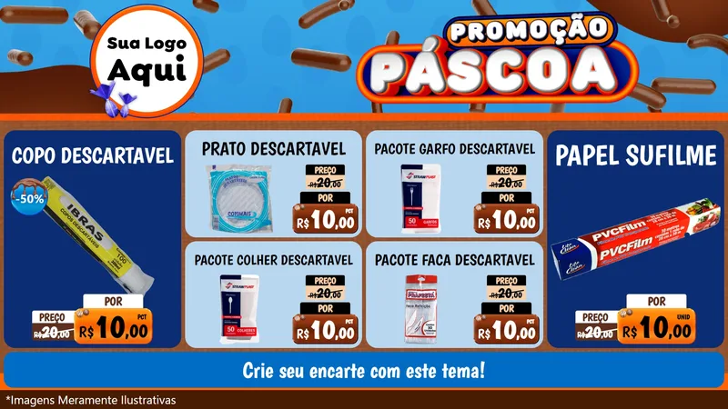 Modelo de TV para TV Horizontal com o tema Promoção Páscoa para Embalagens