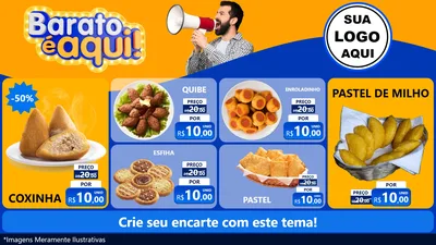 Modelo de TV para TV Horizontal com o tema Barato é aqui para Salgadaria