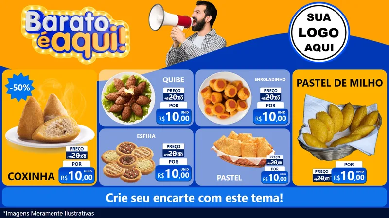 Modelo de TV para TV Horizontal com o tema Barato é aqui para Salgadaria
