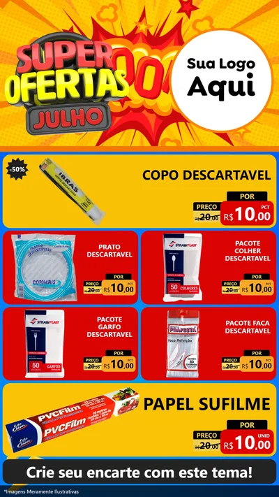 Modelo de TV para TV Vertical com o tema Super Ofertas Julho para Embalagens