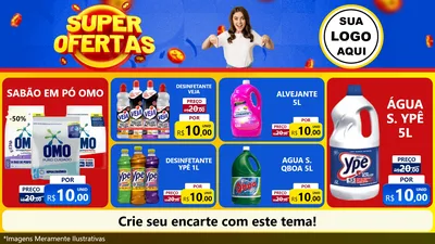 Modelo de TV para TV Horizontal com o tema Super Ofertas para Produtos de Limpeza