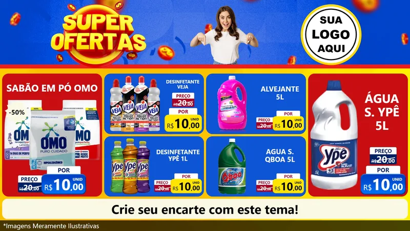 Modelo de TV para TV Horizontal com o tema Super Ofertas para Produtos de Limpeza