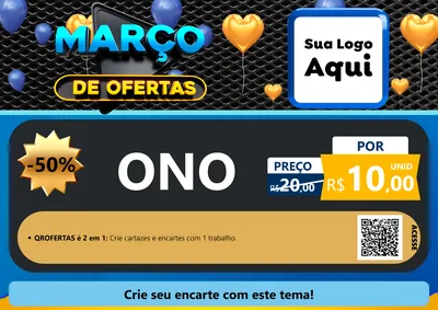 Modelo de Cartaz para Cartaz A4 Horizontal com o tema Março de Ofertas para Óticas