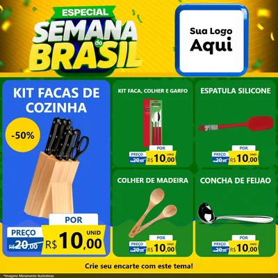 Modelo de Rede Social para Feed Facebook com o tema Especial Semana do Brasil para Utilidades Domésticas