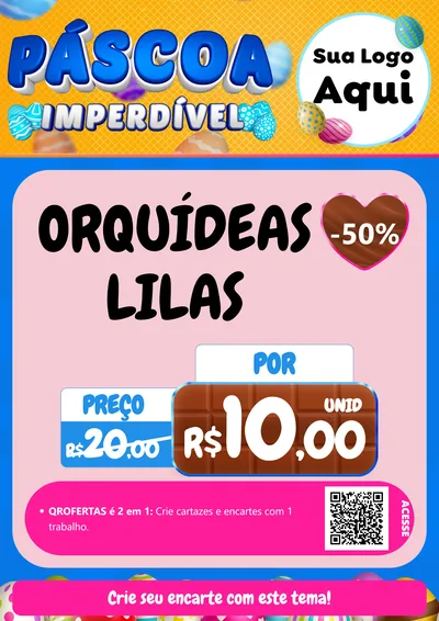 Modelo de Cartaz para Cartaz A4 Vertical com o tema Páscoa Imperdível para Floricultura e jardim