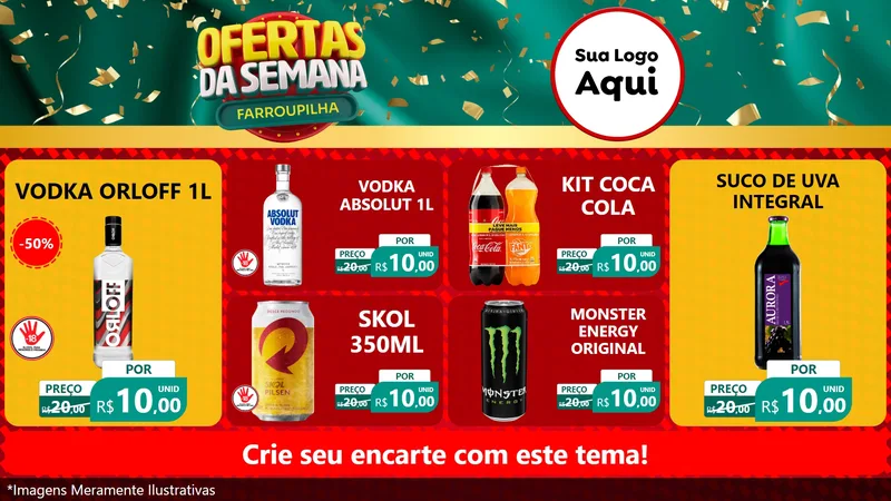 Modelo de TV para TV Horizontal com o tema Ofertas da Semana Farroupilha para Distribuidora de bebidas