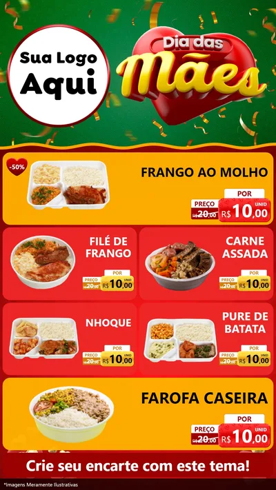 Modelo de TV para TV Vertical com o tema Dia das Mães para Restaurante