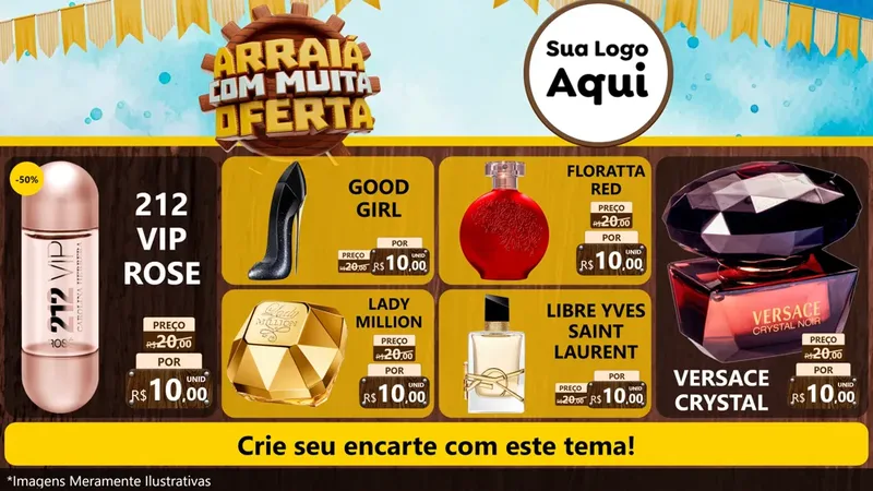 Modelo de TV para TV Horizontal com o tema Ofertas de São João - Junina para Perfumes