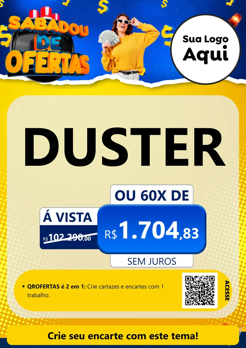 Modelo de Cartaz para Cartaz A4 Vertical com o tema Sabadou de Ofertas para Concessionaria de Carros