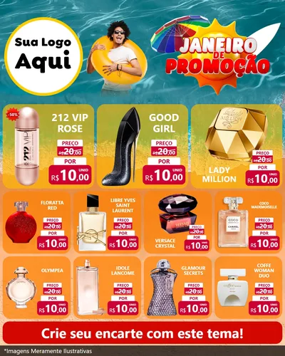 Modelo de Rede Social para Feed Instagram com o tema Janeiro de Promoção para Perfumes