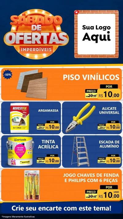 Modelo de TV para TV Vertical com o tema Sábado de Ofertas Imperdíveis para Material para Construção