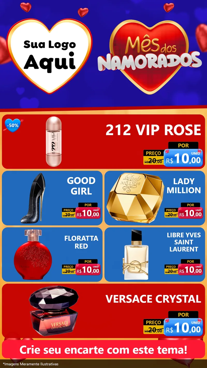 Modelo de TV para TV Vertical com o tema Mês dos Namorados para Perfumes