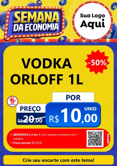 Modelo de Cartaz para Cartaz A4 Vertical com o tema Semana da Economia para Distribuidora de bebidas