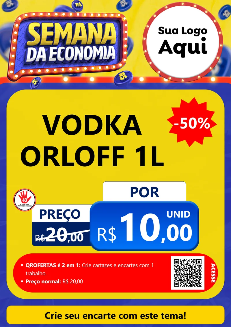 Modelo de Cartaz para Cartaz A4 Vertical com o tema Semana da Economia para Distribuidora de bebidas