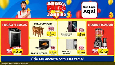 Modelo de TV para TV Horizontal com o tema Abaixa Preço em Janeiro para Móveis e Eletro