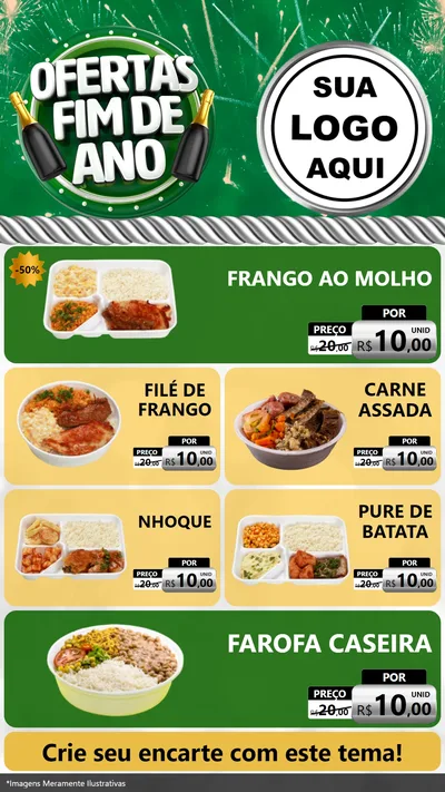 Modelo de TV para TV Vertical com o tema Ofertas Fim de Ano para Restaurante