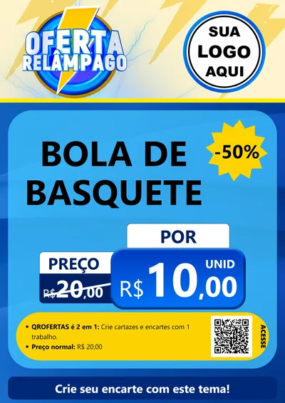 Modelo de Cartaz para Cartaz A4 Vertical com o tema Oferta Relâmpago para Artigos Esportivos