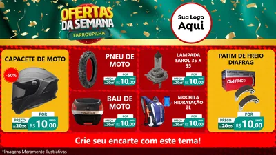 Modelo de TV para TV Horizontal com o tema Ofertas da Semana Farroupilha para Moto peças