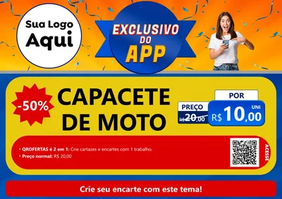 Modelo de Cartaz para Cartaz A4 Horizontal com o tema Exclusivo do Aplicativo para Moto peças