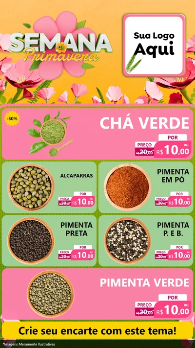 Modelo de TV para TV Vertical com o tema Semana da Primavera para Produtos Naturais