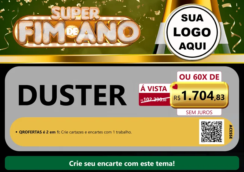 Modelo de Cartaz para Cartaz A4 Horizontal com o tema Super Fim de Ano para Concessionaria de Carros