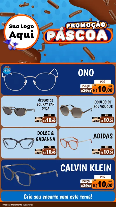 Modelo de TV para TV Vertical com o tema Promoção Páscoa para Óticas