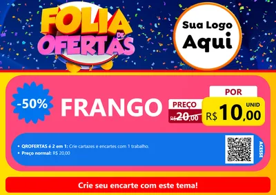 Modelo de Cartaz para Cartaz A4 Horizontal com o tema Folia de Ofertas para Assados