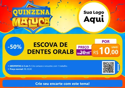 Modelo de Cartaz para Cartaz A4 Horizontal com o tema Quinzena Maluca para Higiene Pessoal