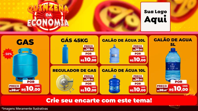 Modelo de TV para TV Horizontal com o tema Quinzena Da Economia para Água e gás