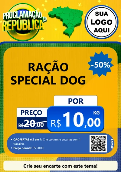 Modelo de Cartaz para Cartaz A4 Vertical com o tema Proclamação da República para Pet Shop