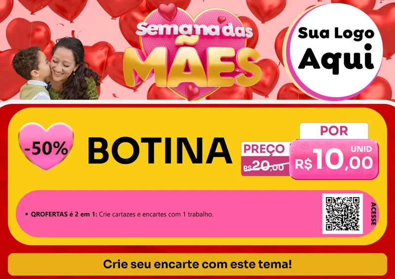 Modelo de Cartaz para Cartaz A4 Horizontal com o tema Semana Das Mães para Agropecuária