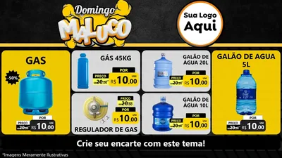 Modelo de TV para TV Horizontal com o tema Domingo Maluco para Água e gás