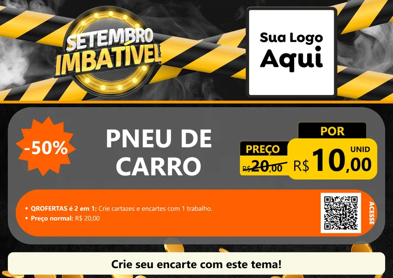 Modelo de Cartaz para Cartaz A4 Horizontal com o tema Setembro Imbatível para Auto peças