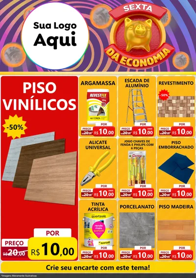 Modelo de Encarte para Encarte A4 Vertical com o tema Sexta da Economia para Material para Construção