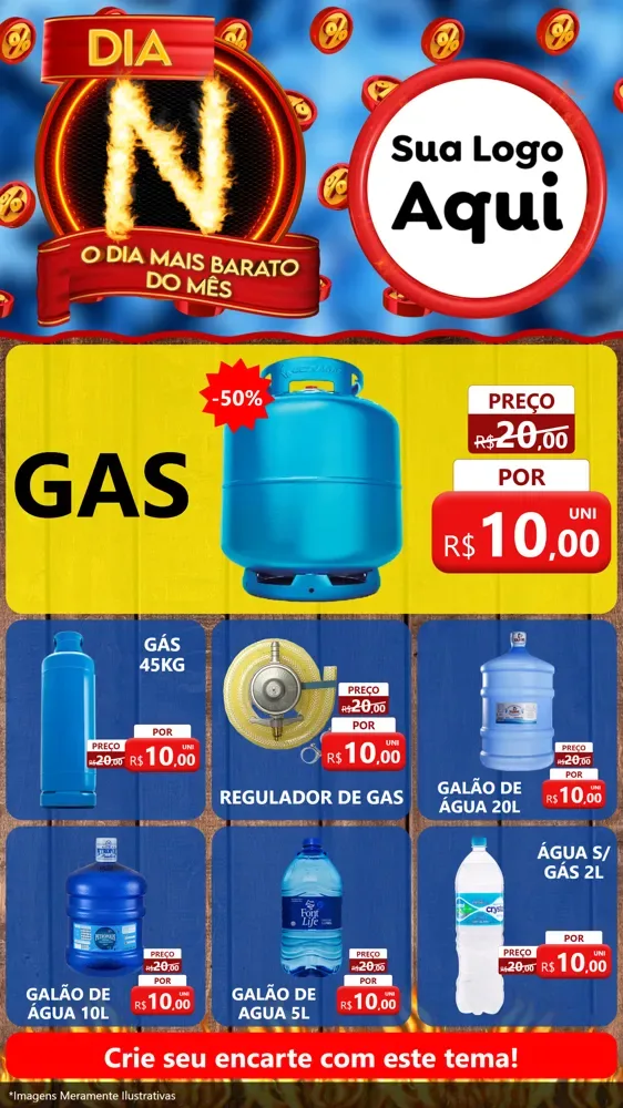 Modelo de Rede Social para Stories com o tema Dia N - O Dia Mais Barato Do Mês para Água e gás