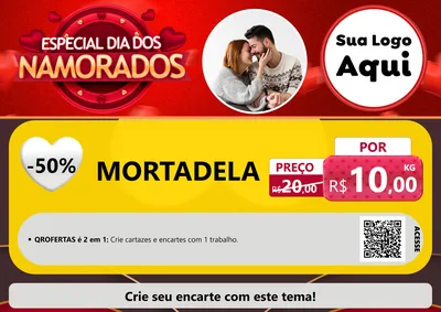 Modelo de Cartaz para Cartaz A4 Horizontal com o tema Especial Dia Dos Namorados para Frios e Laticínios