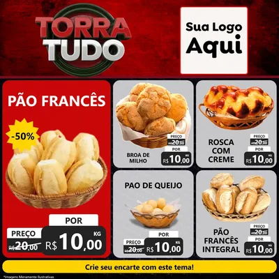 Modelo de Rede Social para Feed Facebook com o tema Torra Tudo para Padaria