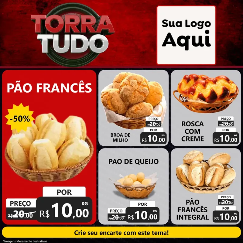 Modelo de Rede Social para Feed Facebook com o tema Torra Tudo para Padaria