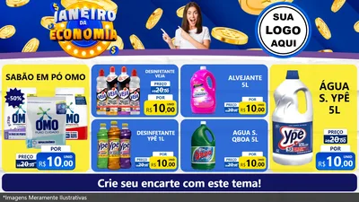 Modelo de TV para TV Horizontal com o tema Janeiro da Economia para Produtos de Limpeza