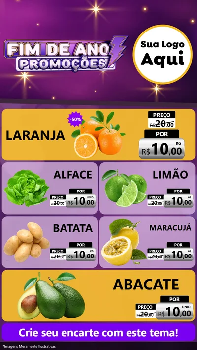 Modelo de TV para TV Vertical com o tema Fim de Ano Promoções para Hortifrúti
