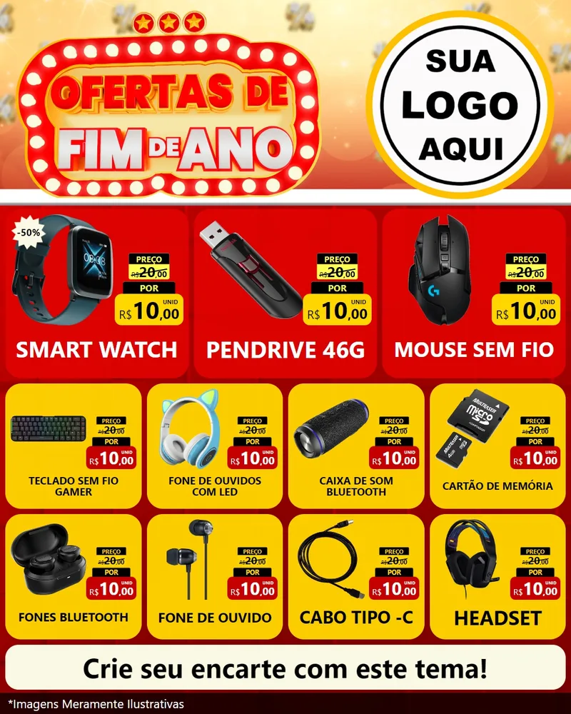 Modelo de Rede Social para Feed Instagram com o tema Ofertas de Fim de Ano para Informática