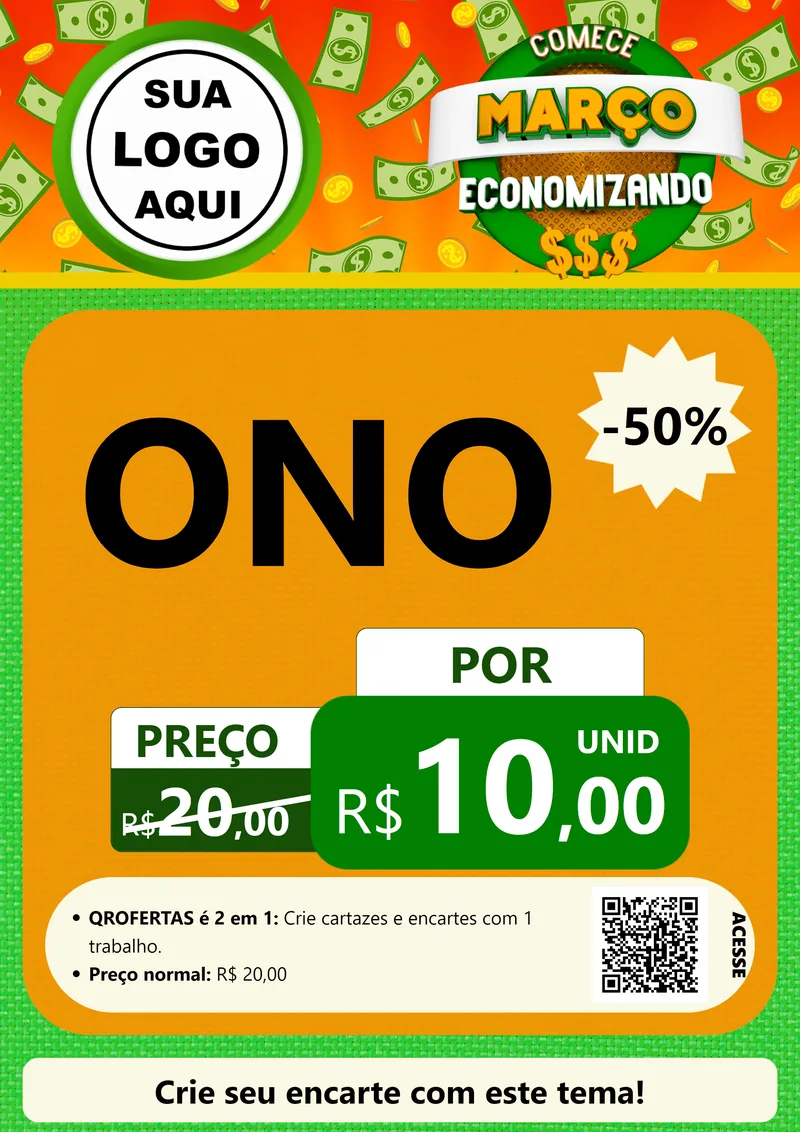 Modelo de Cartaz para Cartaz A4 Vertical com o tema Comece Março Economizando para Óticas
